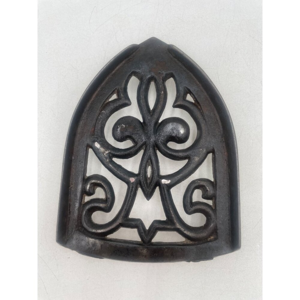 Antique Cast Iron Trivet for Sad Iron Fleur-De-Lis Design Rustic Kitchen Home De
